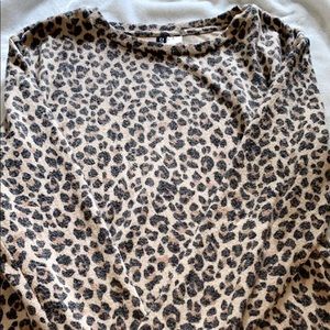 Long Sleeve Cheetah Print Shirt